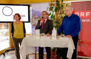 Start Pressekonferenz mit ORF-Generaldirektor Alexander Wrabetz, DI Dr. Hildegard Aichberger, Geschäftsführerin von MUTTER ERDE, und Mag. Alexander Egit, Vorstand von MUTTER ERDE und Greenpeace-Geschäftsführer.